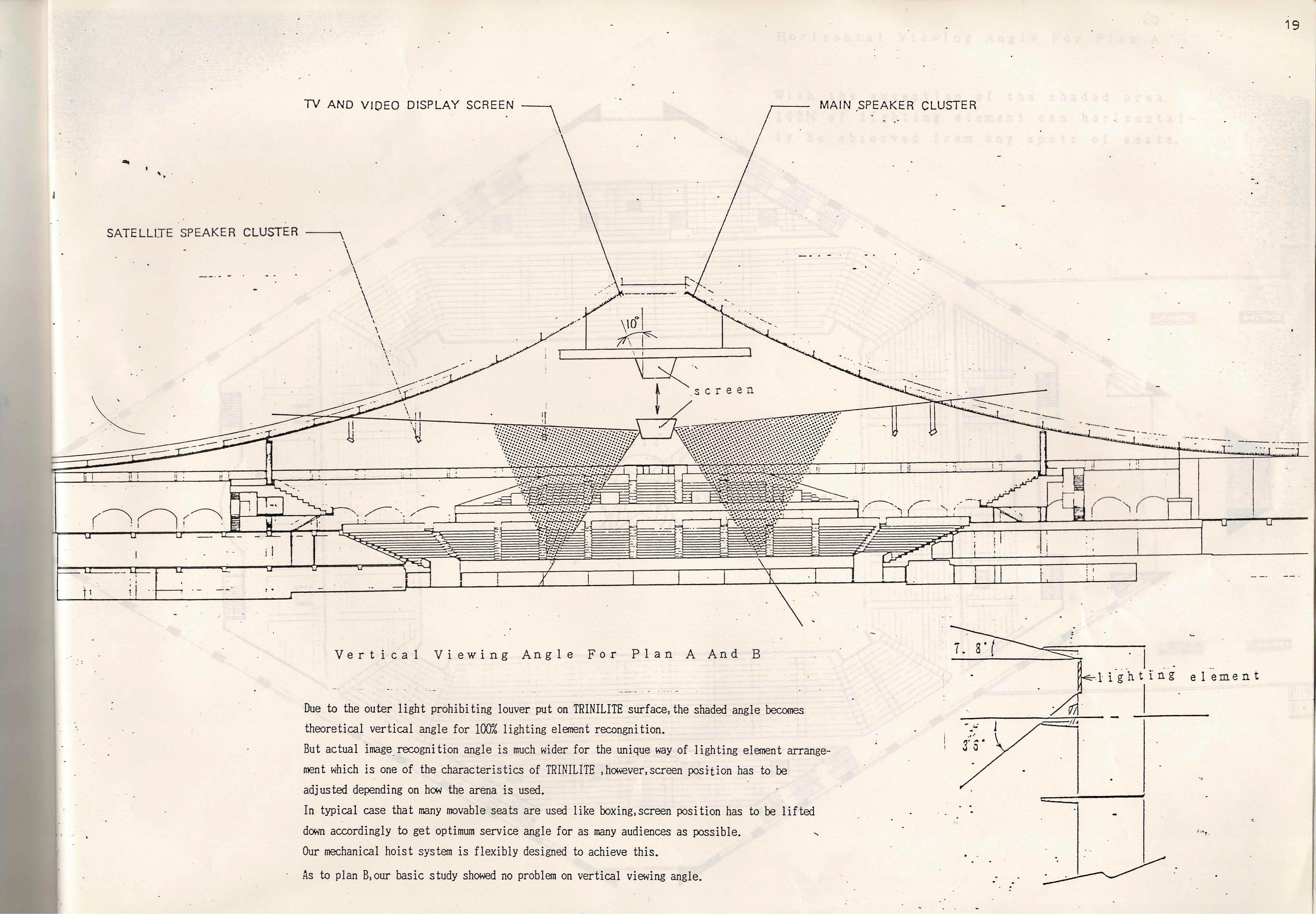 Original architectural working drawing developed in partnership with Pritzker prize-winning architect Kenzo Tange.